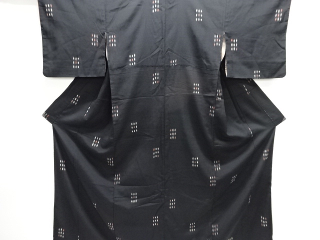 大正ロマン　幾何学模様織り出しお召着物